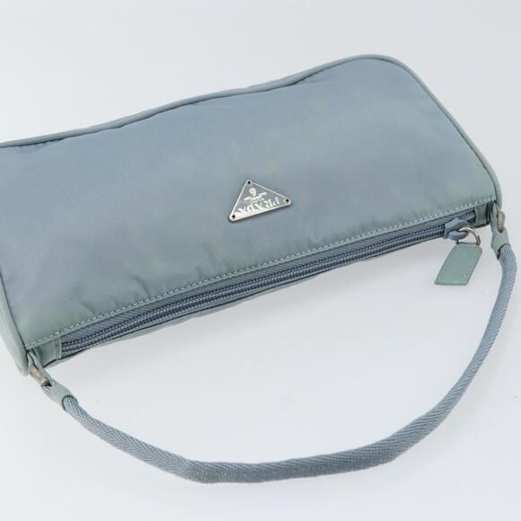 PRADA Accessory Pouch Nylon Light Blue Silver Auth 151268 - Picture 6 of 16